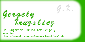 gergely kruzslicz business card